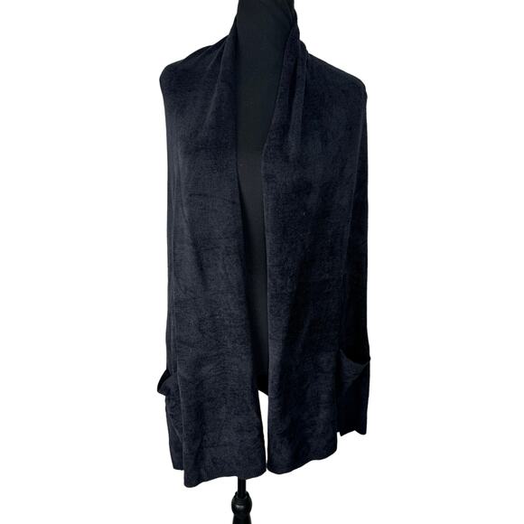 QVC Barefoot Dreams CozyChic Ultra Lite Blanket Wrap NWT BLACK SIZE XS/XXS - Picture 2 of 6